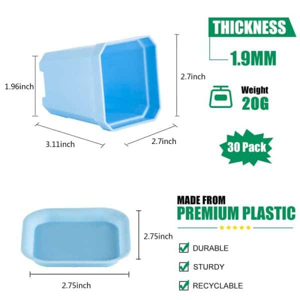 3" Nursery Pot Thick Plastic Square Flower Planting Pots with Saucers