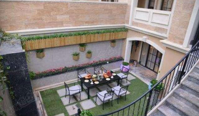 Courtyard decoration renderings | How to decorate a sunken courtyard to look good?