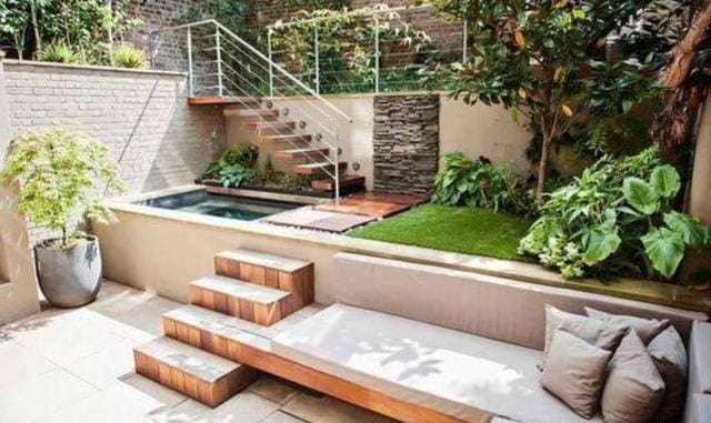 Courtyard decoration renderings | How to decorate a sunken courtyard to look good?