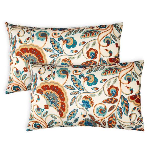 Paisley lumbar Pillow Covers Boho Vintage Floral Pillowcase