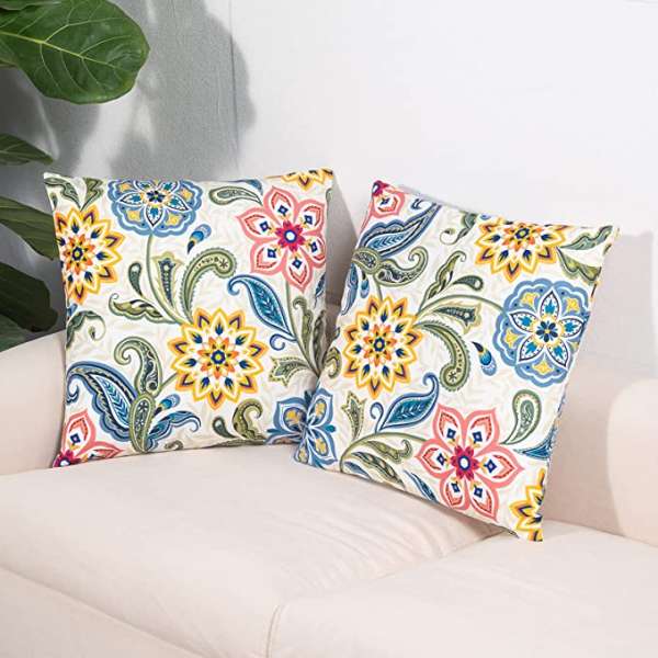 Dahlia Decorative Throw Pillow Covers Velvet Floral Paisley Pillowcase