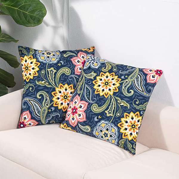 Dahlia Decorative Throw Pillow Covers Velvet Floral Paisley Pillowcase