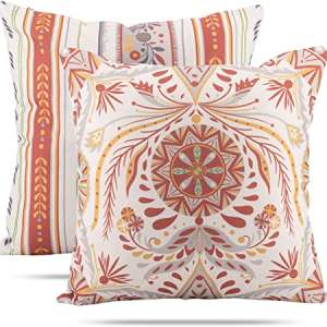 Boho Floral Throw Pillow Cover Geometric Mandala Flower Pillowcase