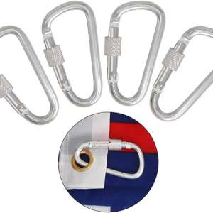 foxany Flags Snaps Hook, Aluminum Flags Pole Clips, Flags Hardware, Accessory for Backpack/Key Ring/Flags/Dog Leash (4 Pcs)
