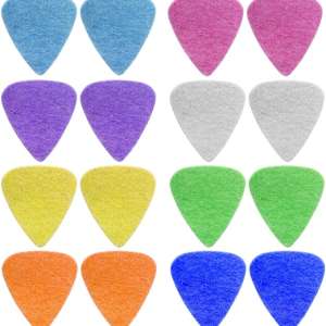 Foxany 16 Pack Ukulele Felt Picks, Comfortable for Ukulele, Guitar, Bass and Low Tension Music Instruments Felt Material Multi Color