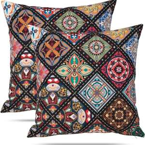 foxany Boho Mandala Pillow Covers